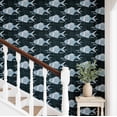 thumbnail image 3 of S4Sassy Self-Stick Decorative Boho Wallpaper, Fish Motif Wall Paper, Textured Vinyl Waterproof Contact Paper, Blue, 25"X360" Removable Renter Friendly Wall Covering For Bedroom, Dining Room, 3 of 9