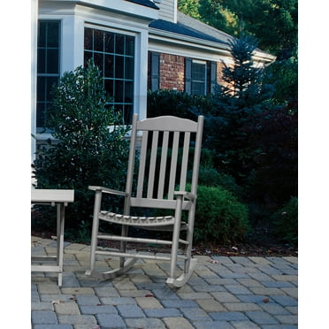Donglin Wood Slat Back & High Back Rocking Chair, Gray