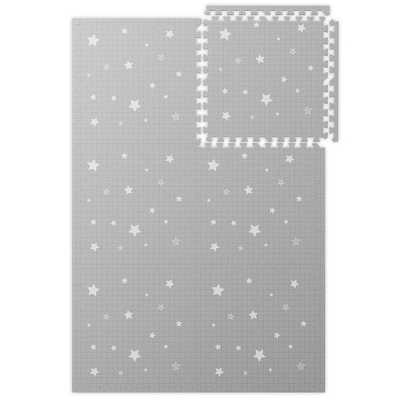 ZXNYH Soft Foam Mats for Floor - Perfect Baby Play Mat and Kids Play Mat - Interlocking Foam Play Mat for Crawling and Exercise - Non-Toxic, Waterproof, and Easy to Clean - Stars