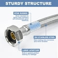 thumbnail image 2 of 10-Pack 1/2" FIP x 3/8" COMP Faucet Supply Lines, Bathroom Faucet Hose Connector, 304 Stainless Steel Braided Water Supply Line, 2 of 4