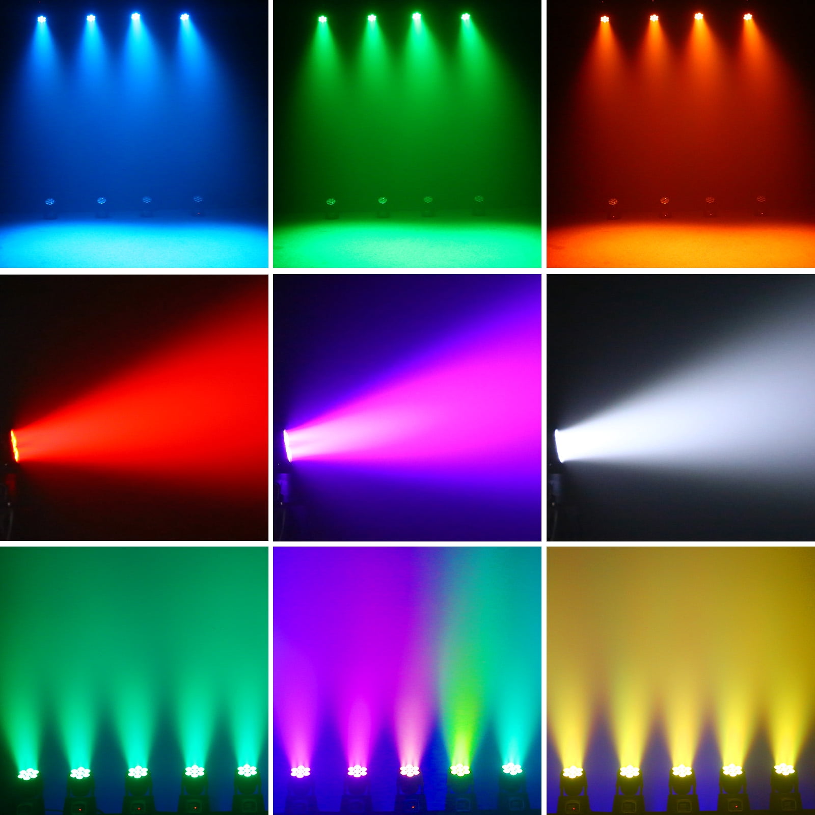 105W Moving Head Stage Light, 7 LED RGBW DMX Disco DJ Lights for Party Concert Church Wedding Events