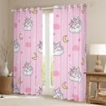 thumbnail image 2 of Feelyou Kawaii Unicorn Animal Curtains Pack of 2 (42x84 Each), Girly Pink Cloud Curtains Blackout, Stars Moon Galaxy Bedroom Curtains, Window Curtains Home Decor, 2 of 6