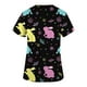 thumbnail image 4 of Blusa con cuello en V de manga corta para mujer, uniforme con bolsillos estampados de Pascua, blusa de enfermería Pompotops hkajfhjk460947, 4 of 4