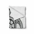 thumbnail image 2 of Turtle Soft Flannel Fleece Throw Blanket, Zentangle Tribal Animal Illustration Hand Drawn Doodled Motifs, Cozy Plush for Indoor and Outdoor Use, 60" x 80", Black Grey and White, by Ambesonne, 2 of 6