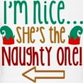 thumbnail image 3 of CafePress - Im Nice She's Naughty Elf Hat Women's Light Pajama - Women's Short Sleeve Print T-Shirt and Pants Light Cotton Pajama Set, 3 of 7