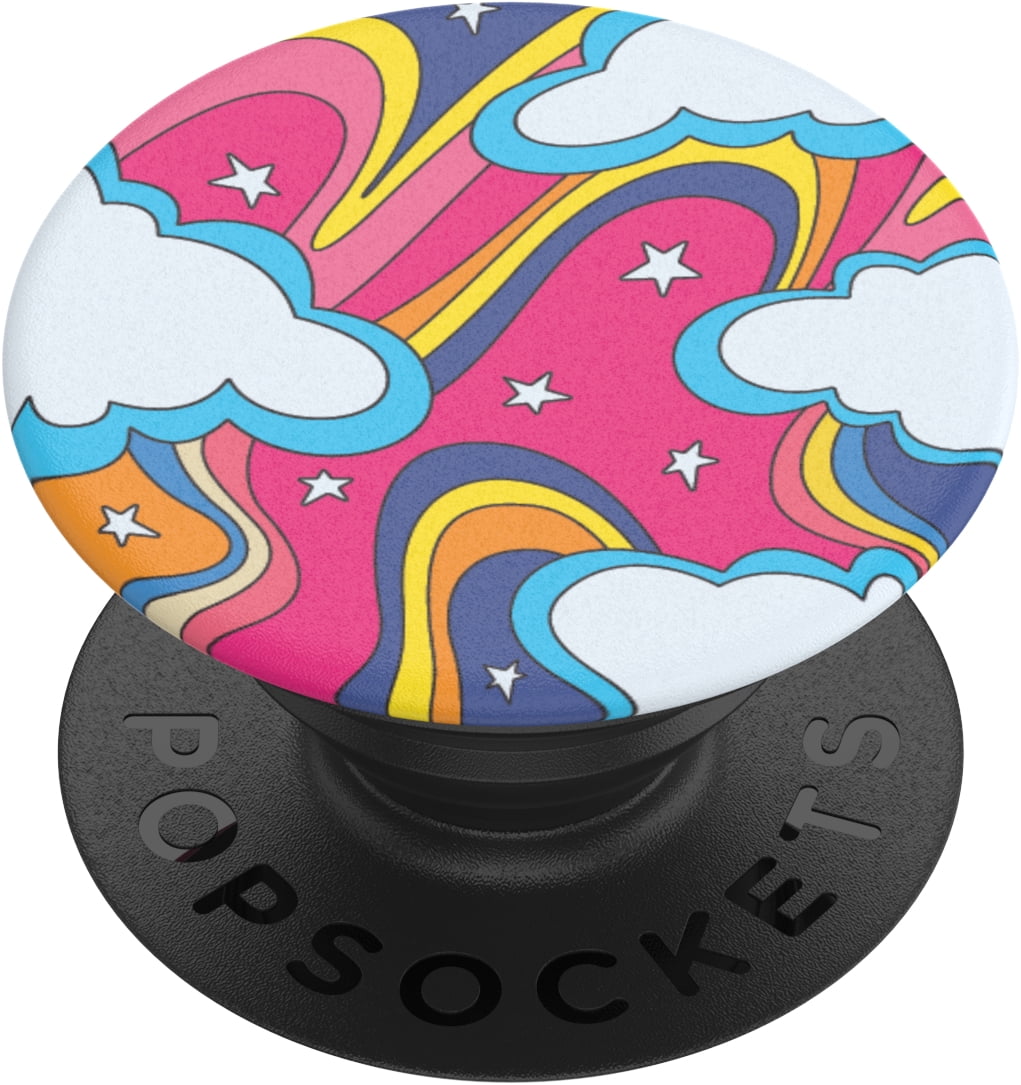 PopSockets Grip with Swappable Top for Cell Phones, PopGrip Retro Rainbow