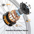 thumbnail image 3 of Jasion EB5 26" Electric Mountain Bike, 350W Brushless Motor Ebikes for Adults, 40 Miles Commuting Range, Front Fork Suspension, Shimano 7-Speed, Blue, 3 of 9