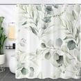 thumbnail image 2 of Eucalyptus Leaf Shower Curtains, Sage Green Spring Botanical Watercolor Plants Bathroom Curtains Bathtub Home Decor Waterproof Fabric Machine Washable with 12 PCS Hooks, 2 of 6