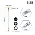thumbnail image 2 of Uxcell 2pcs Punta de destornillador magnética de doble extremo 6mm PH2/SL6 6"/150mm 1/4" Shank Phillips cruzado ranurado plano, 2 of 7
