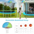 thumbnail image 6 of Noble House 8FT Outdoor Trampoline for Kids with Safety Enclosure Net, Basketball Hoop & Ladder, Blue, 6 of 7