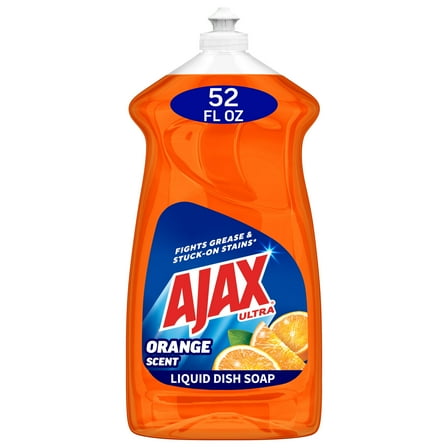 Ajax Ultra Triple Action Dishwashing Liquid Dish Soap, Orange Scent, 52 Fluid Ounce