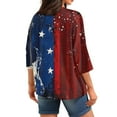 thumbnail image 2 of Spring Tops For Women 2025, 4Th Of July Print Round Neck Three Quarter Sleeves T-Shirt Purple Long Sleeve Woman Sweatshirt Sequin Tops White Button Down Shirt Tops Leggings (XL, Deep Red) ZMTing, 2 of 5
