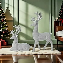 PRETXORVE Christmas Decorations, Christmas Decor, Resin Deer 2 Pieces High-End Living Room Tv Cabinet Wine Cabinet Home High-End Art