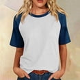 thumbnail image 2 of Dresfit Shirts for Women Waffle Knit Crewneck Tops Summer 2026 Denim Short Sleeve Outdoor Shirt Ralgan Breathable Loose Fit Baseball T Shirt 3XL, 2 of 7