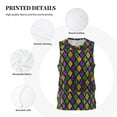 thumbnail image 6 of Easygdp Mardi Gras Shiny Green Purple Men's Mesh Basketball Jersey Quick Drying Sleeveless Shirts Fitted Muscle Tank Tops Sport Round Neck T-Shirt - X-Large, 6 of 9