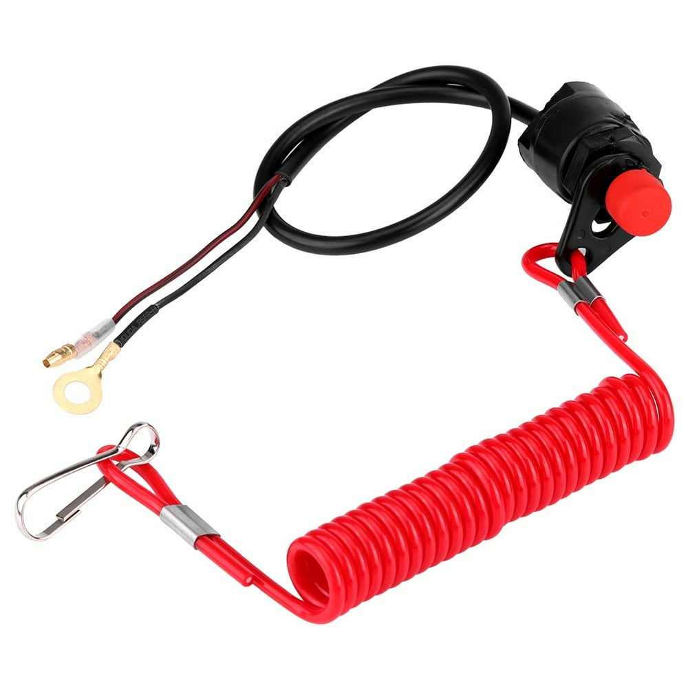 Boat Kill Switch Universal Outboard Engine Motor Kill Urgent Stop Switch with Tether Lanyard