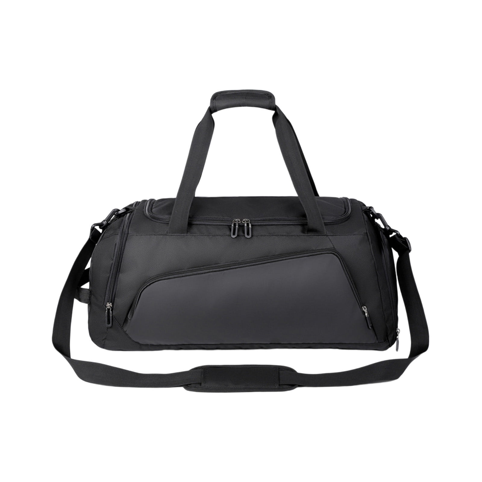 Djiypn Gym Bag for Men, 40L Sports Travel Duffel Bag with Shoe Compartment, Dry Wet Separation Workout Bag Carry On Weekender Bag Overnight Handbag for Travel, Fitness, Black
