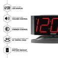 thumbnail image 2 of Reloj despertador Sharp Home LED digital con base giratoria, pistola metálica, 2 of 5