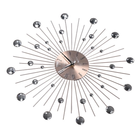 BIMZUC Rose Gold Star Sky 3D Wall Clock, 19.69 Inches / 50 cm Decorative Modern Minimalist Silent Non-Ticking Metal Quartz Clock for Living Room Bedroom Decor
