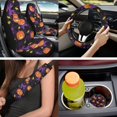 thumbnail image 2 of XYZCANDO Pumpkin Bow 14 Pack Car Seat Covers Full Set Steering Wheel Cover Center Console Pad Seat Belt Pads Headrest Covers Cup Coasters for Most Cars SUVs Sedans, 2 of 7