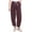 Dark Purple, variant on Women's Pull-On Pant, Drawstring Waist, Cotton Blend, Tan, Small