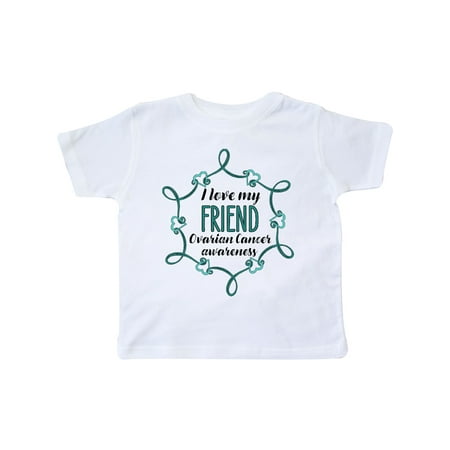

Inktastic I Love My Friend Ovarian Cancer Awareness Gift Toddler Boy or Toddler Girl T-Shirt