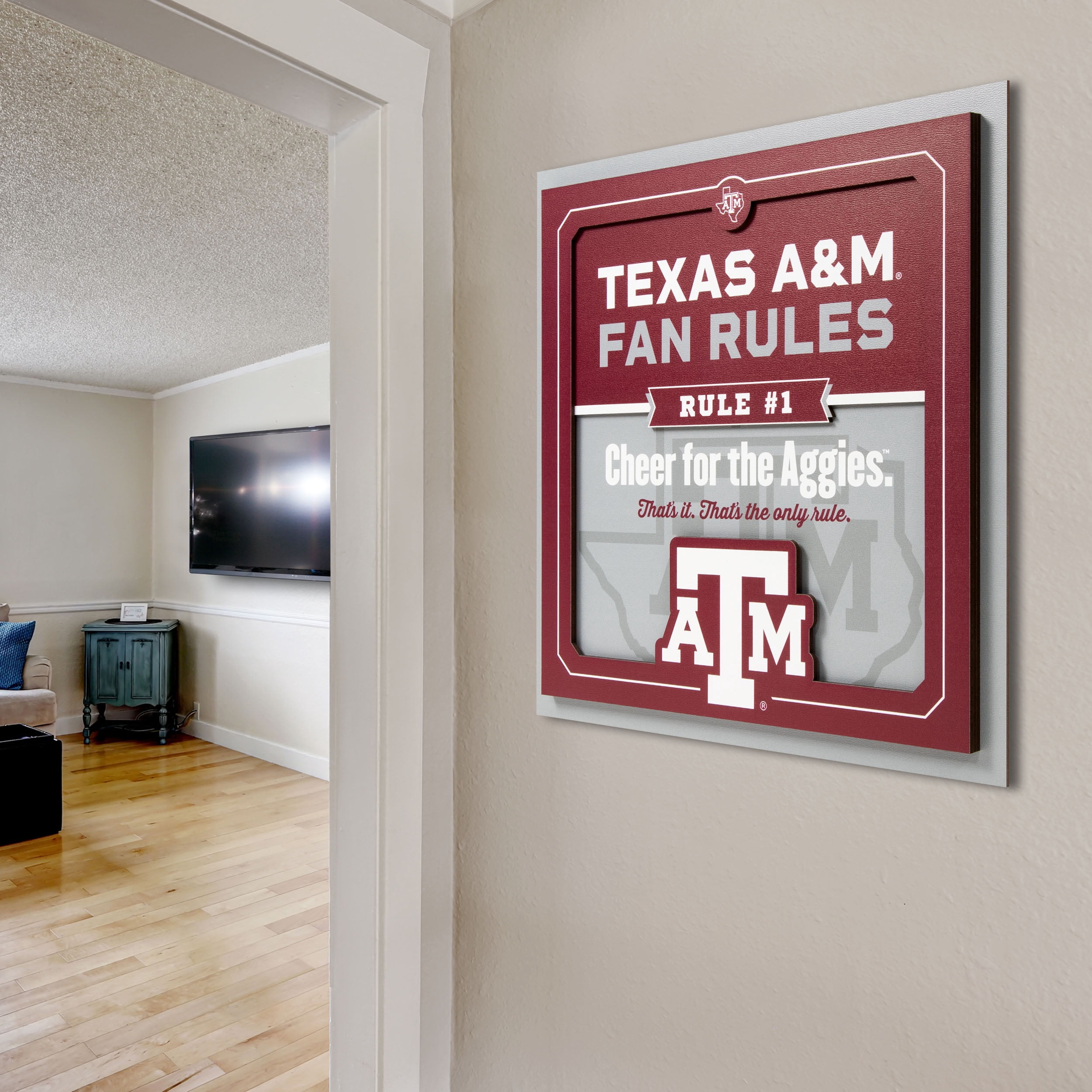 YouTheFan NCAA Texas A&M Aggies Fan Rules 3D Wall Art