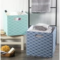 thumbnail image 2 of Design Imports CAMZ37940 Cube de Rangement Carré en Polyester 13 x 13 x 13 Po Vagues & Aqua, 2 of 2