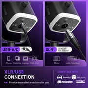 FIFINE AM8 Dynamic Microphone with Boom Arm Stand, USB XLR Gaming Microphone Kit for PC Computer PS5 with RGB, Mute, Headphone Jack for Streaming AM8T