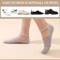 thumbnail image 6 of CAILDANL 4 Pair Pearl Lace Socks for Women, Crystal Tulle Pearl Summer Socks, 6 of 8