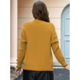 thumbnail image 4 of Women'S Color Block Long Sleeves Sweater Fall Button Down Casual Coatigan Soft Knit Coat with Pocket Yellow S, 4 of 8