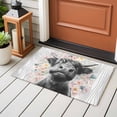 thumbnail image 4 of Entryway Rug 2'x3', Black Cow Floral Small Rug for Kitchen Bathroom Door Mat Indoor Entrance, Grey Wooden Farmhouse Animals Non-Slip Area Rugs Floor Mats Carpet Front Door Rugs, 4 of 8