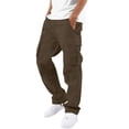thumbnail image 5 of Zynoxe Cargo Pants for Men with Multi Pocket Comfy Elastic Waist Drawstring Trousers Fashionable Solid Color Hiking Pants Versatile Outdoor Tapered Jogger Pants, 5 of 9