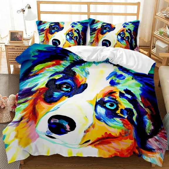 Bedding Cover Sets 3D Dog Printed Home Textiles Luxury Duvet Cover Soft Bed Sets,Twin (68"x86")