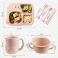 thumbnail image 6 of 6Pcs/Set Kids Cartoon Dinnerware Set Children Safety Healthy Food Grade Plate Bowl Cup Spoon Fork Chopsticks Set  (Pink), 6 of 9