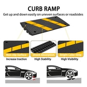 BESEA Rubber Curb Ramps, 2.6'' Rise Curb Ramp for Driveway, Heavy Duty Curbside Bridge Ramps -2 Pack