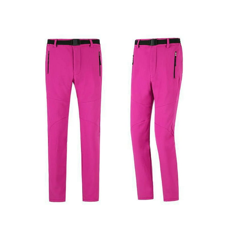 YWDJ Pants for Women Outdoor Pants Hiking Pants Thick Fall Winter Thermal  Fleece Sweat Absorbent Hot Pink XL 