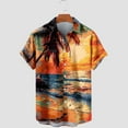 thumbnail image 4 of Gaecuw Women's Short Sleeve Shirts and Blouses Blouses Button down Tees Hawaiian Floral Print T Shirts Summer Shirts Lapel Neck Tops Tropical Vacation Outfits Resort Wear Orange S, 4 of 5