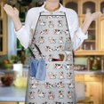 thumbnail image 6 of Gray Cow Expression Pattern Apron-Garden Aprons for Women with Pockets-Cotton Linen Waterproof Kitchen Cooking Gardening Aprons Adjustable for Kitchen,Cooking,BBQ and Salon 33x27 Inch, 6 of 7