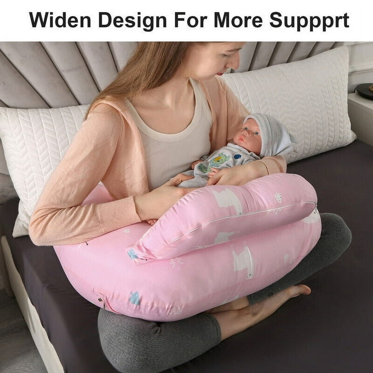 TOPCHANCES Nursing Pillow for Breastfeeding Multifunctional U Shaped Breastfeeding Pillow with Cotton Pillowcase 12cm Security Fence Pink Large Size Walmart