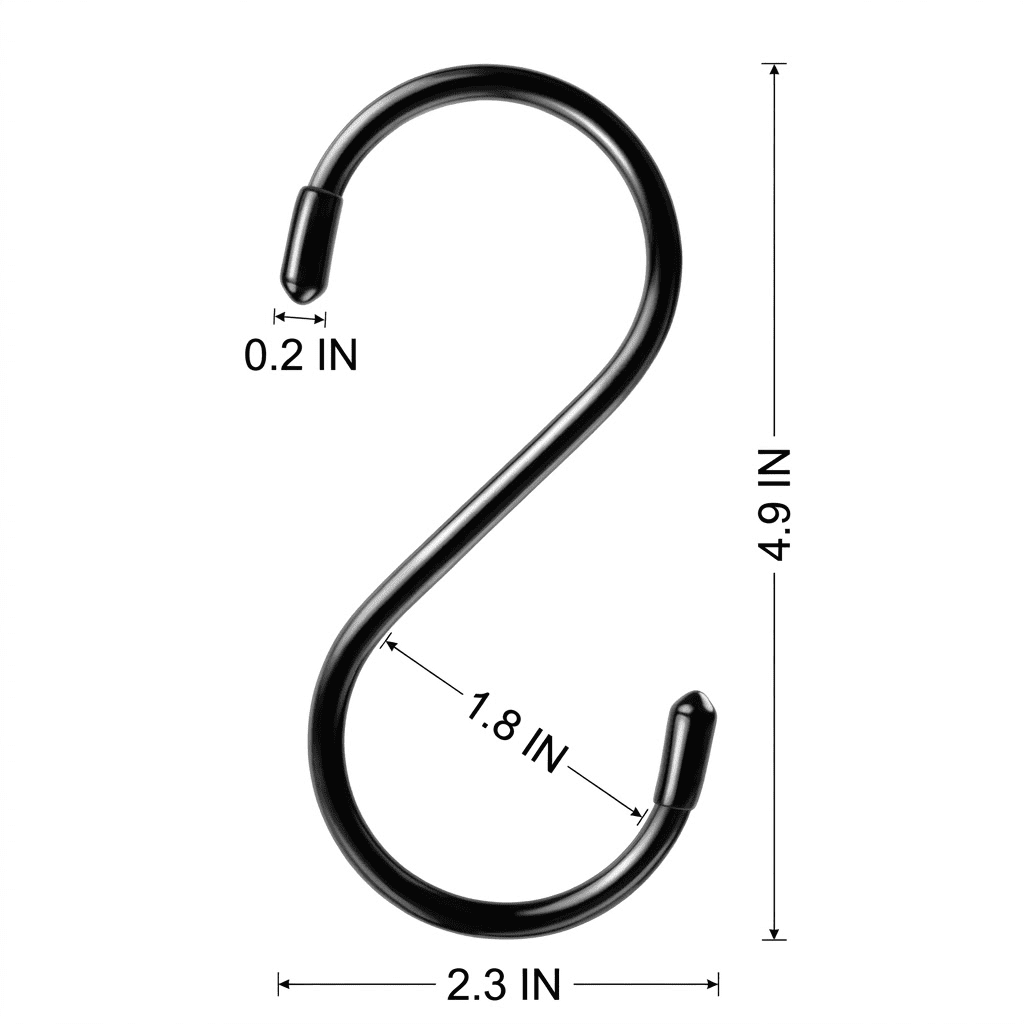Multipurpose S-Hooks with Protective Rubber Grip, Non-Slip S-Shaped Storage Hooks for Closet Organization, Hanging Rack for Belts, Bags, Plants and Tools, Heavy Duty & Easy Installation