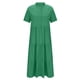 thumbnail image 4 of Vestido de Verano de Manga Corta para las Mujeres Botón de Color Sólido Plegado Vestido con Cuello en V, Vestido de Moda de Verano Casual, 4 of 7