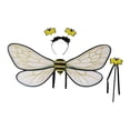 thumbnail image 1 of Diadema de alas de abeja, divertida decoración, accesorio de disfraz, juego de rol de baile, lindo atuendo Juego de 3 piezas en oro negro, 1 of 9
