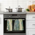 thumbnail image 4 of Yayeee 2 Pack Hand Towels for Bathroom 100% Cotton 16" x 28" Soft Absorbent Kitchen Towel, Art Garden Scene, 4 of 7