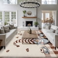 thumbnail image 3 of 6'x9' Area Rugs, Coffee Gnomes Indoor Outdoor Area Rug for Living Room Bedroom, Coffee Cups Beans Beige Plaid Washable Bathroom Rugs Kitchen Floor Carpet Mats Home Decor Aesthetic, 3 of 8
