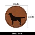 thumbnail image 2 of Labrador Retriever Dog Solid 2.5" Faux Leather Round Engraved Iron-On Patch - Brown, 2 of 6