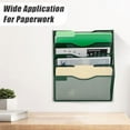 thumbnail image 7 of 5 Pocket Mesh Hanging File Organizer, Wall Mounted Mail Paper Document Folder Holder, Clipboard Storage Organization Magazine Rack with Nametag Label for Office Home School, Dark Green, 7 of 7