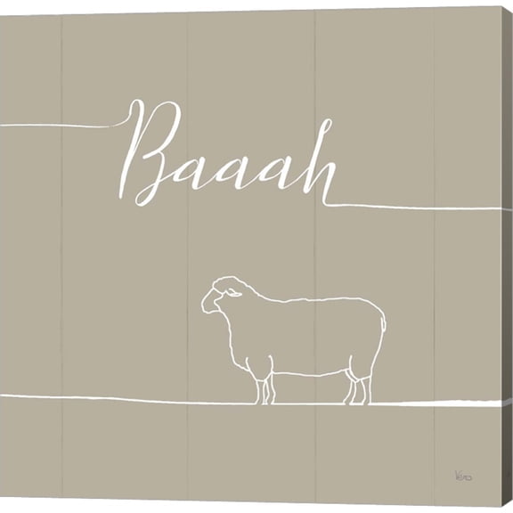 Underlined Farm VI Greige by Veronique Charron, Canvas Wall Art