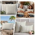 thumbnail image 5 of Sage Green Striped Outdoor Waterproof Pillow Covers, Modern Farmhouse Green Stripes Decorative Rectangle Throw Pillowcase Sofa Cushion Sham for Patio/Couch/Chair, 20"x12" 2 Pack, 5 of 8