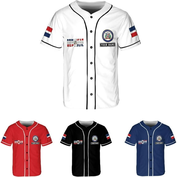 Custom Dominican Jersey for Men Dominican Baseball Jersey Dominican Baseball Jersey Dominicana Shirt Dominican Flag Jersey (DefaultTitle, S)